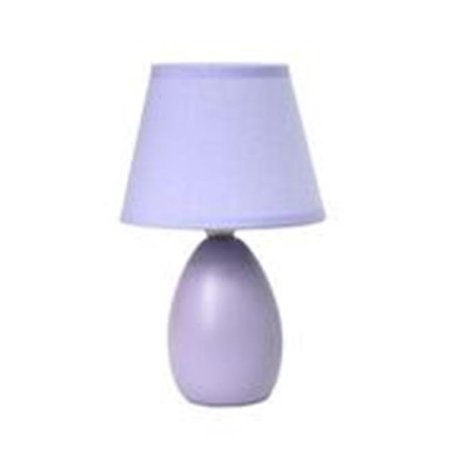 ALL THE RAGES All The Rages LT2009-PRP Small Oval Ceramic Table Lamp - Purple LT2009-PRP